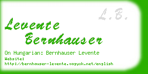 levente bernhauser business card